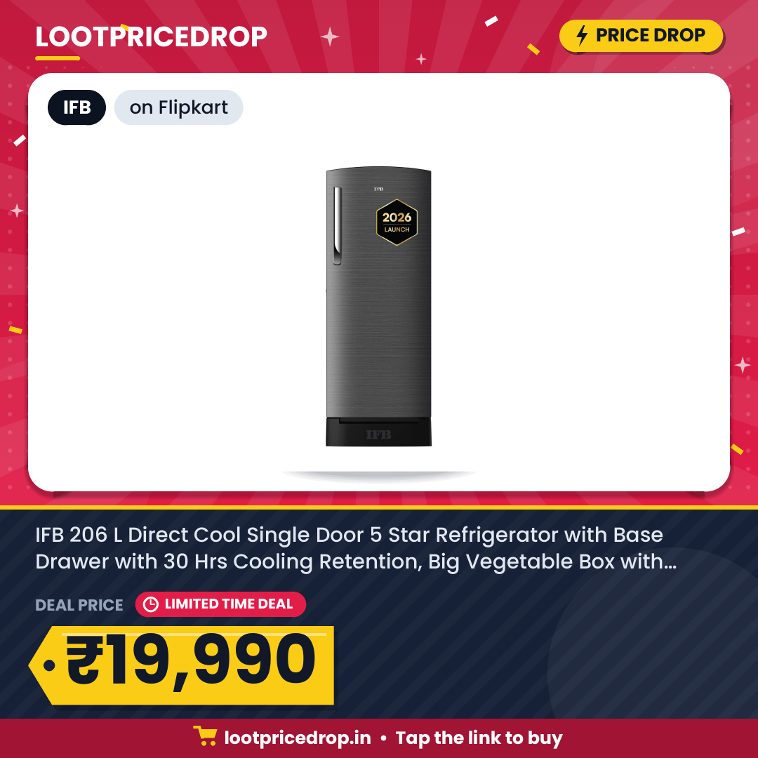 ⚡ Lightning Price Drop! Level Up Your Setup! 🎮 IFB 206 L Direct Cool Single Door 5 Star Refrigerator with Base Drawer with 30… @ ₹19,990